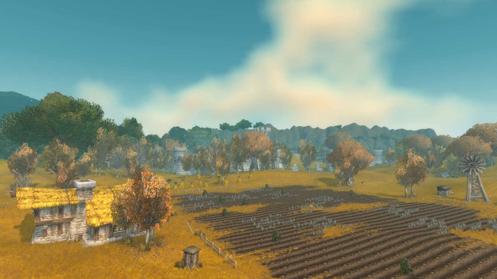 Golden fields and scattered trees in Westfall