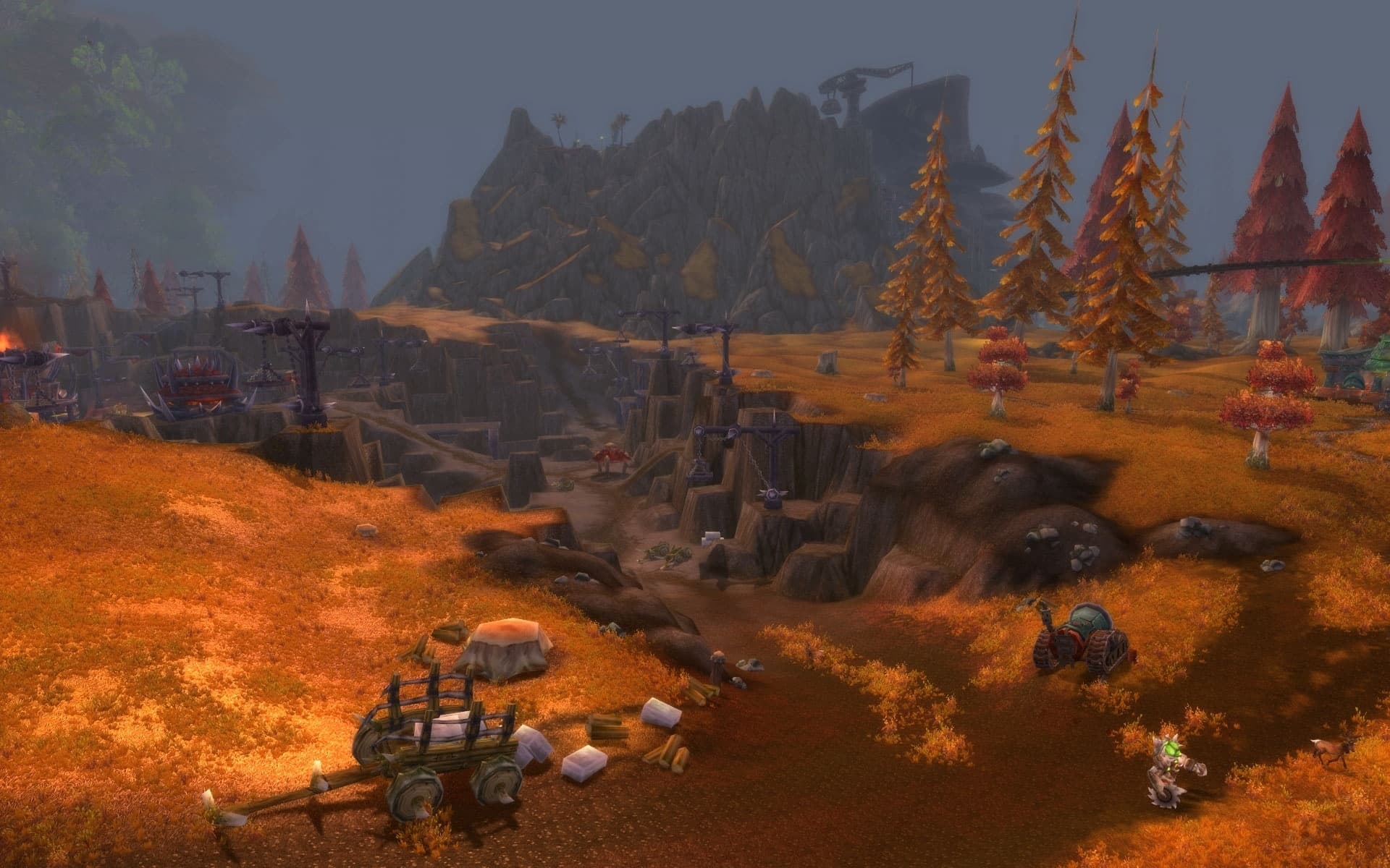 Ruined walls on a dusky hillside in Azshara