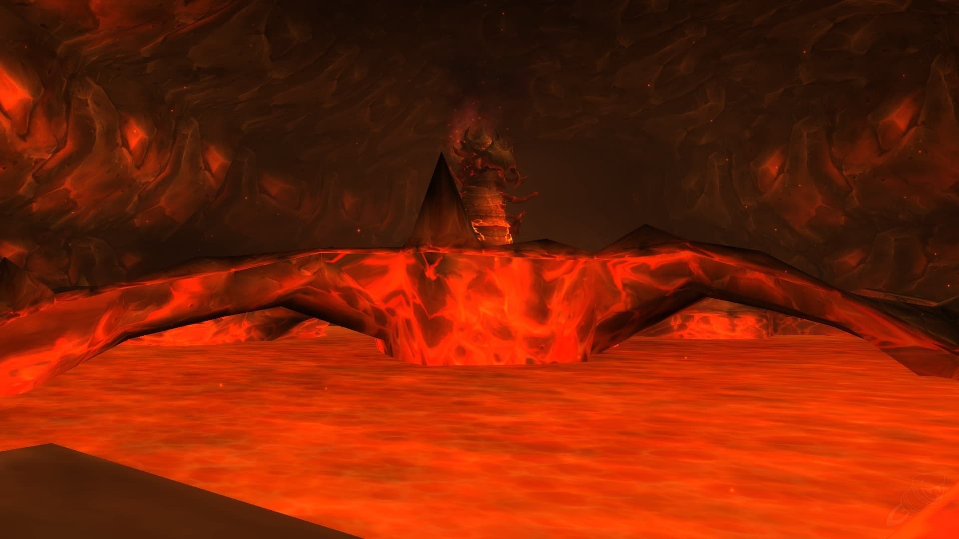 Glowing lava in Ragefire Chasm