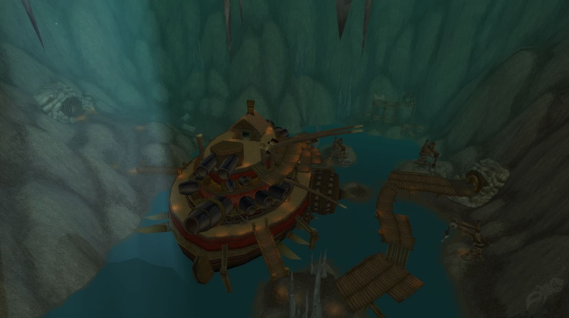 Ships moored in the Deadmines cavern
